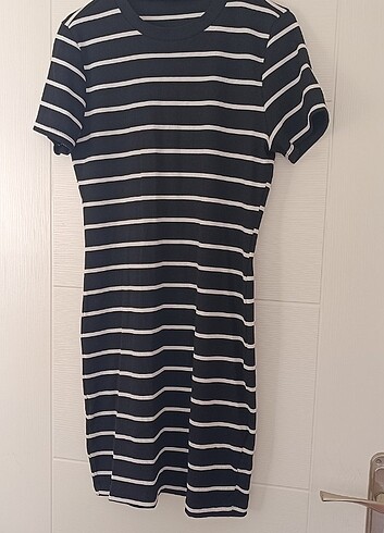LC Waikiki Çizgili Kısa Kollu Mini Elbise