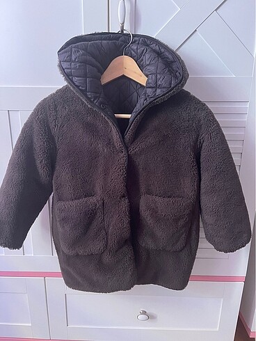 Çift taraflı zara kız çocuk mont