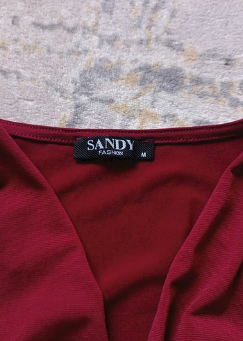 Bordo Uzun Kollu Drapeli Kadın Abiye Elbise - Görsel 3