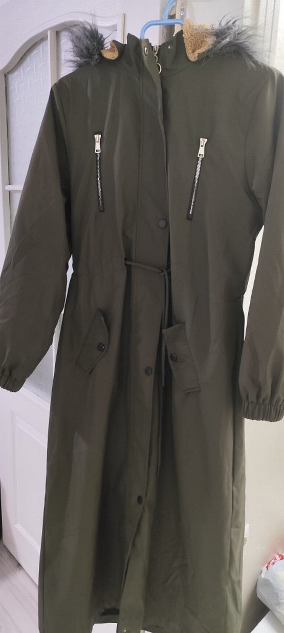 Kürk Detaylı Haki Kadın Mont - Görsel 2