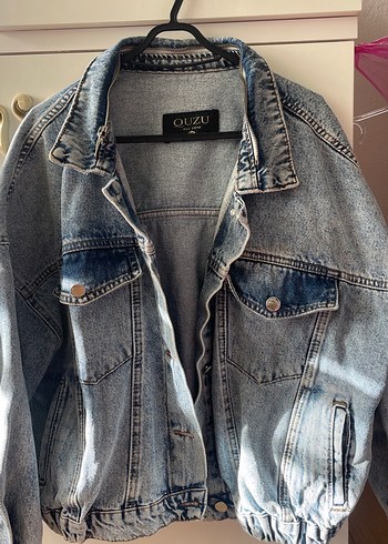 36 Beden mavi Renk Düğmeli Mavi Denim Kadın Ceket