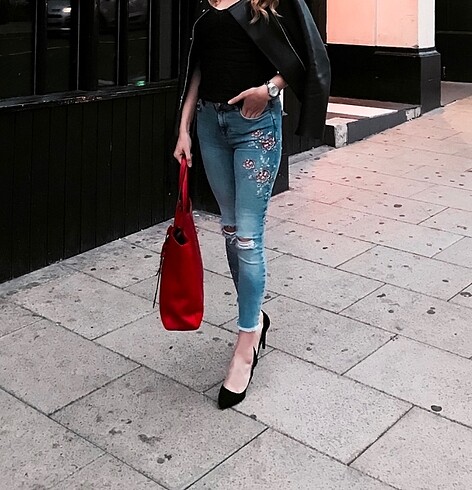 New Look Gül desenli jean