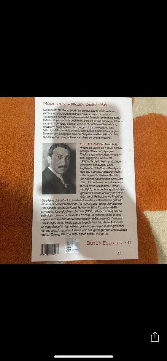 Stefan Zweig - Olağanüstü Bir Gece Romanı - Görsel 2