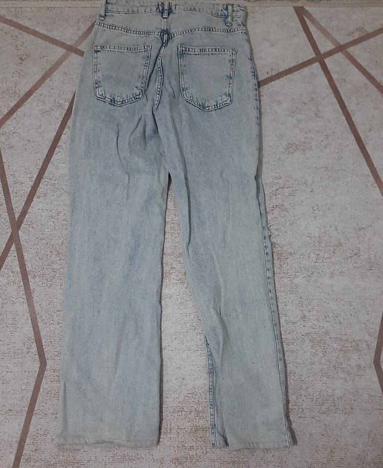 Mavi Bol Kesim Kadın Kot Pantolon - Görsel 2