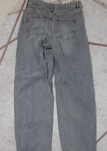 Gri Rahat Kesim Kadın Kot Pantolon - Görsel 2