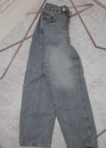 Gri Rahat Kesim Kadın Kot Pantolon - Görsel 3