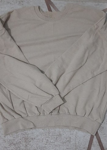 Bej Kadın Oversize Sweatshirt takımı - Görsel 3