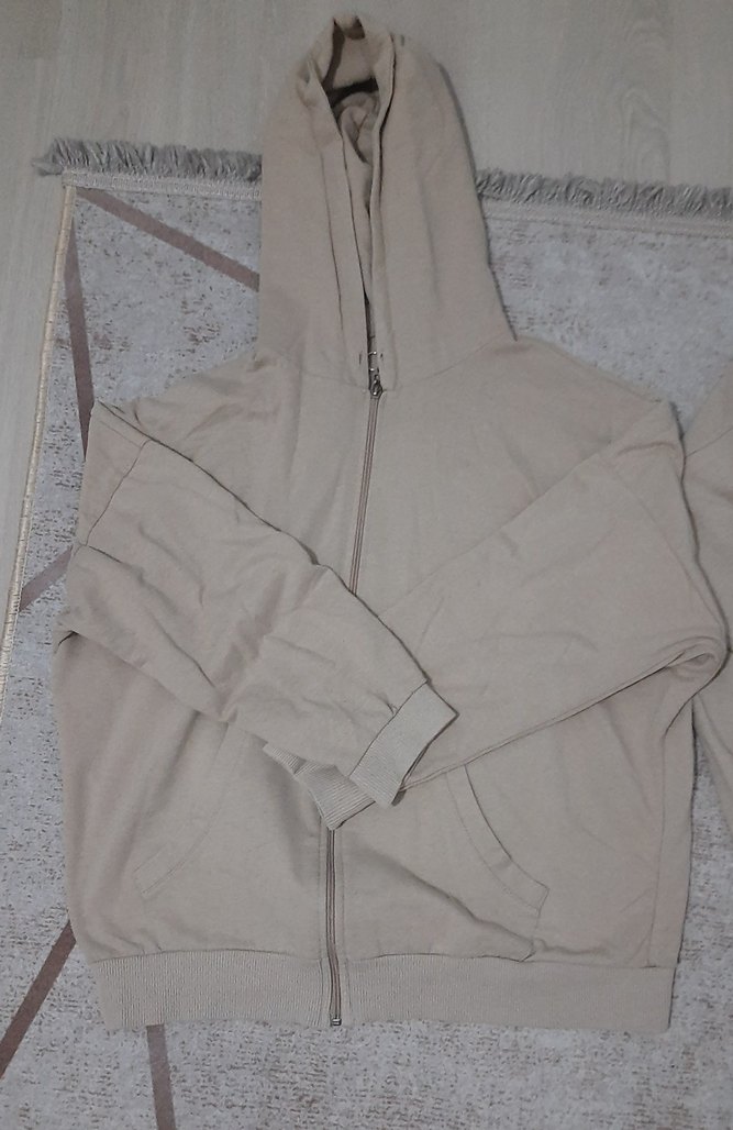 Bej Kadın Oversize Sweatshirt takımı - Görsel 2