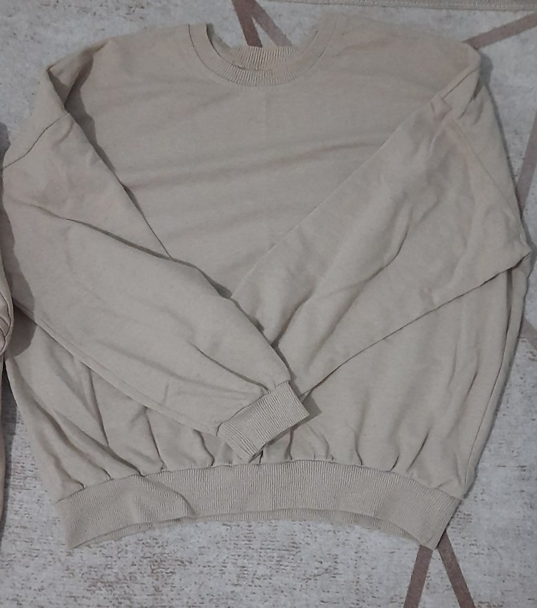 Bej Kadın Oversize Sweatshirt takımı - Görsel 3