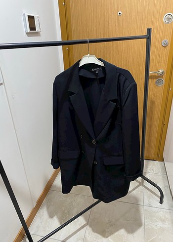 Düğmeli Siyah Kadın Blazer Ceket - Görsel 3