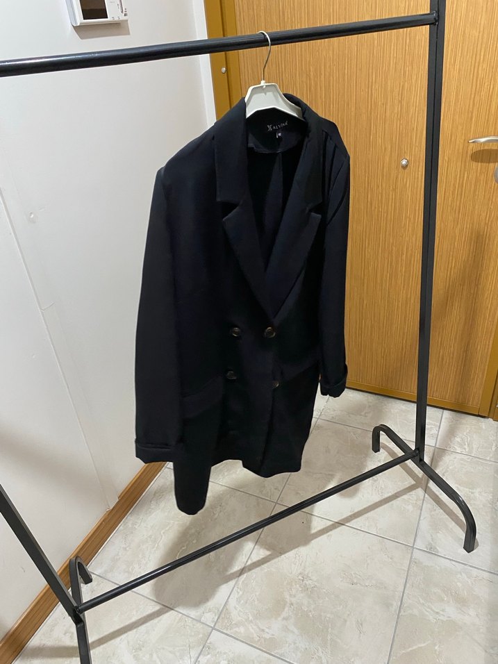 Düğmeli Siyah Kadın Blazer Ceket - Görsel 2