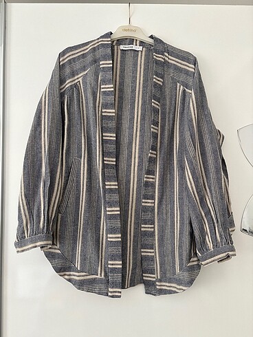 Çizgili kimono ceket