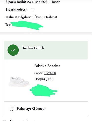 Fabrika kadın sneaker 1 kere giyildi