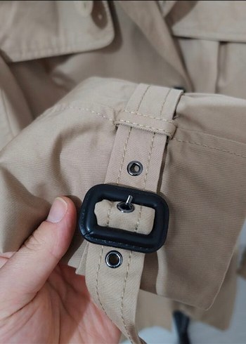 Zara Bej Midi Kadın Trençkot Kemerli
