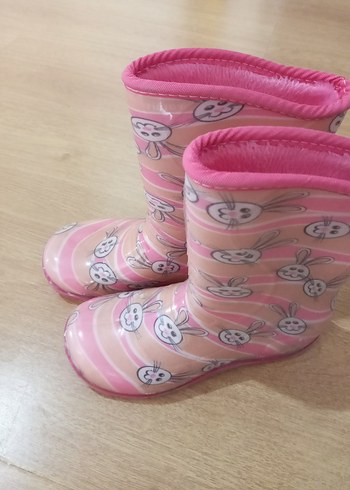 Pembe Bağcıksız Kız Çocuk Yağmur Çizmesi twigy