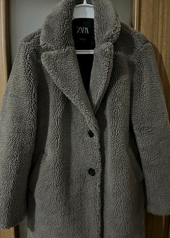 40 Beden gri Renk Gri Orjınal zara marka peluş kaban