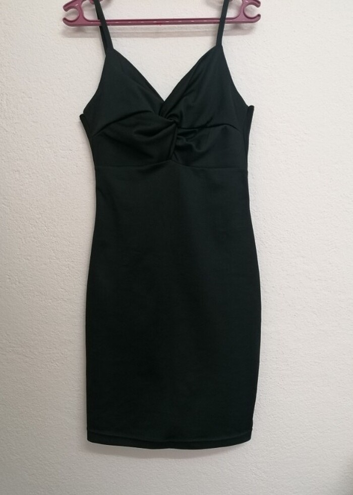 Siyah krep elbise - Görsel 2