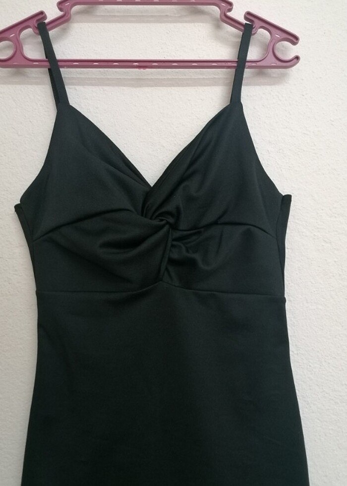 Siyah krep elbise - Görsel 3