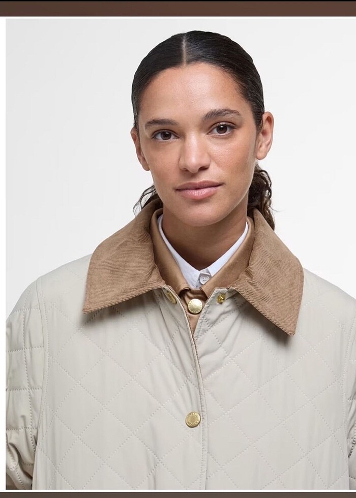 Barbour Corinne Kapitone Mont - Kum - Görsel 4