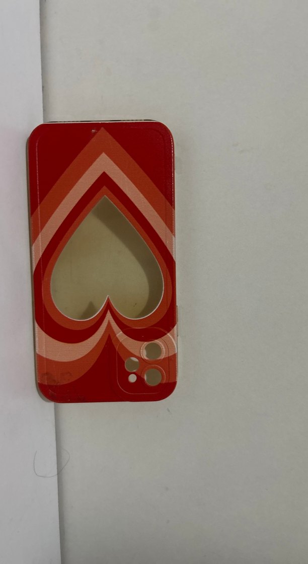 Parlak Kırmızı Bohem Kalp Desenli Telefon Kılıfı - Görsel 2