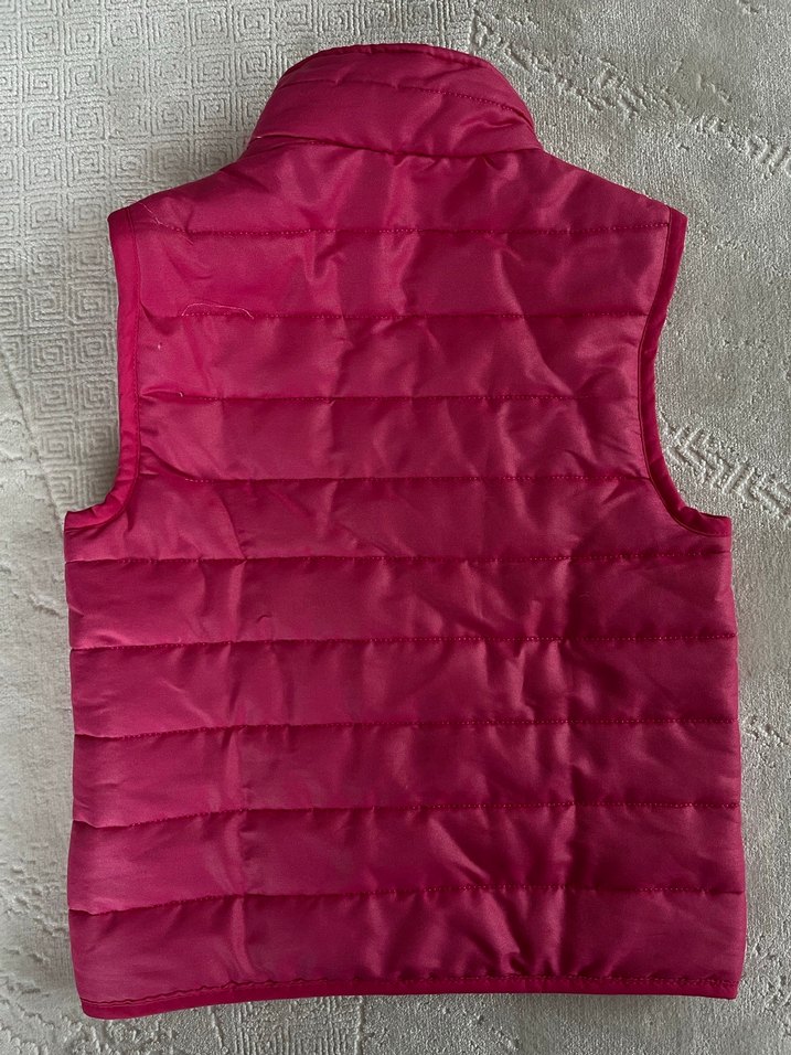 Kız Çocuk Parlak Pembe Fermuarlı Yelek - Görsel 2