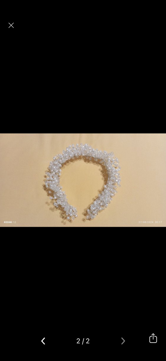 Boncuk Detaylı Bej Kadın Saç Aksesuarı - Görsel 2