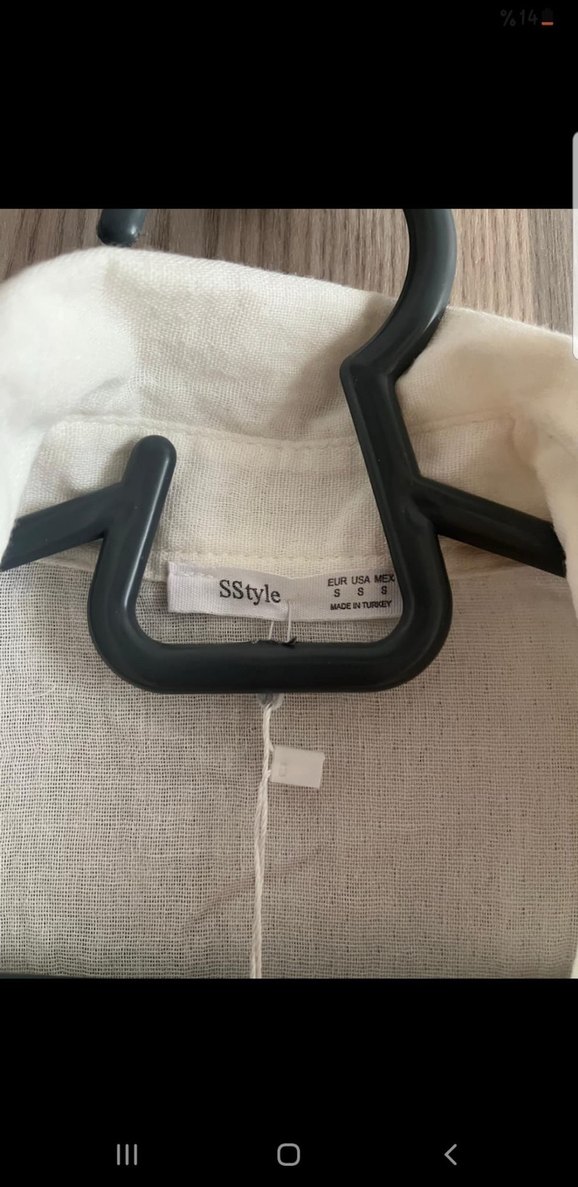 Düğmeli Kolsuz Beyaz Keten Gömlek - Görsel 2