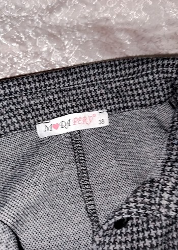 Gri Uzun Triko Keten Elbise - Görsel 3