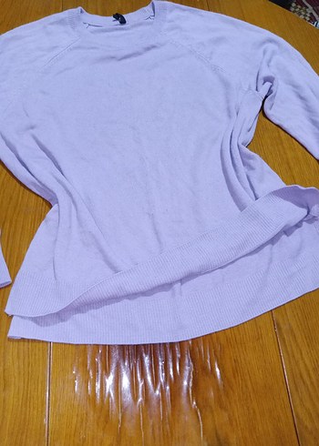 Lila Kadın Keten Salaş Kazak - Görsel 3