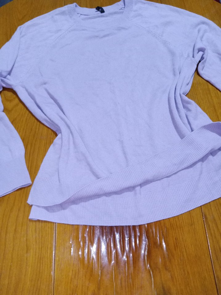 Lila Kadın Keten Salaş Kazak - Görsel 4