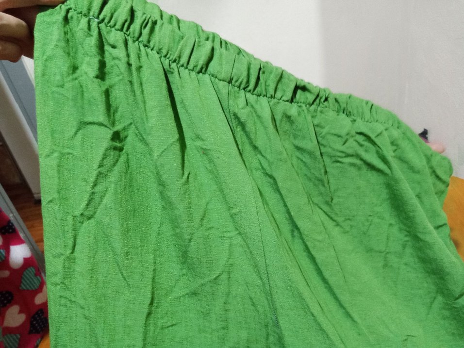 Yeşil Keten Salaş Midi Kadın Pantolon büyük bedenler için - Görsel 2