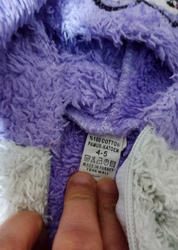 Kız Çocuk Mor Pamuklu tulum - Görsel 2