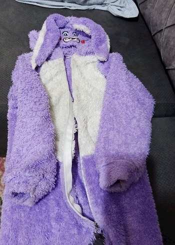 Kız Çocuk Mor Pamuklu tulum - Görsel 3