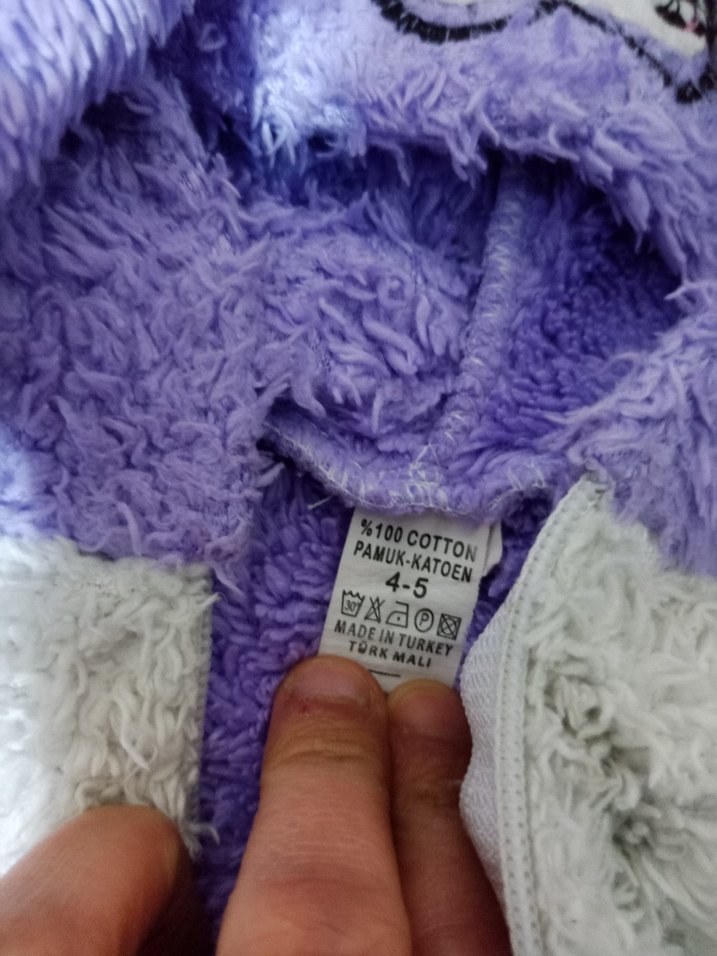 Kız Çocuk Mor Pamuklu tulum - Görsel 2