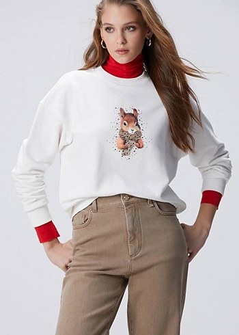 Beyaz network Kadın Sweatshirt
