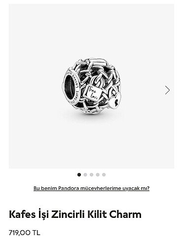  Beden gri Renk Pandora Bileklik 925 Ayar Gümüş + Charm