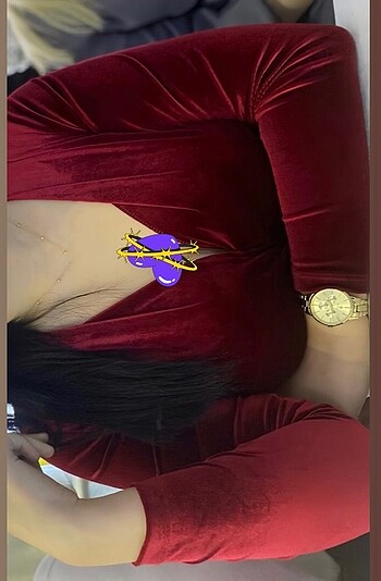 Zara Bordo kadife kumaşlı dekolteli bluz