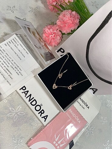  Beden gri Renk PANDORA sertifikalı orijinal 925 Ayar Gümüş Takı seti