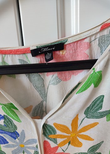 Mavi Jeans Çiçek Desenli Kısa Kollu Bohem Bluz