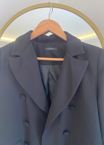 Düğmeli Siyah Kadın Blazer Ceket - Görsel 5