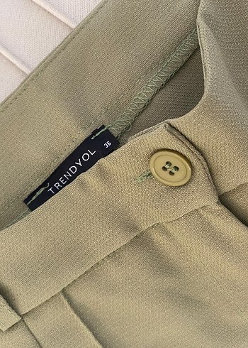 Kadın Haki Kumaş Pantolon - Görsel 2