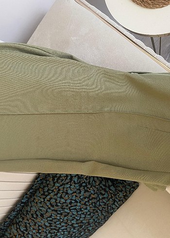 Kadın Haki Kumaş Pantolon - Görsel 4