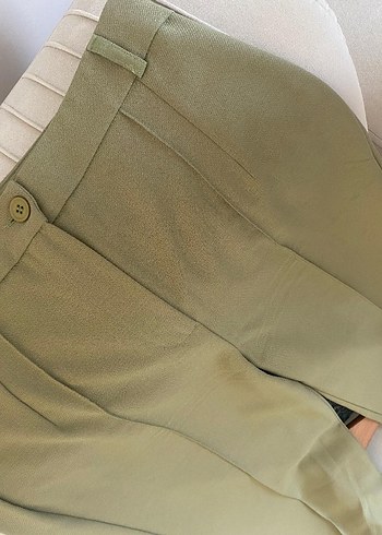 Kadın Haki Kumaş Pantolon - Görsel 3