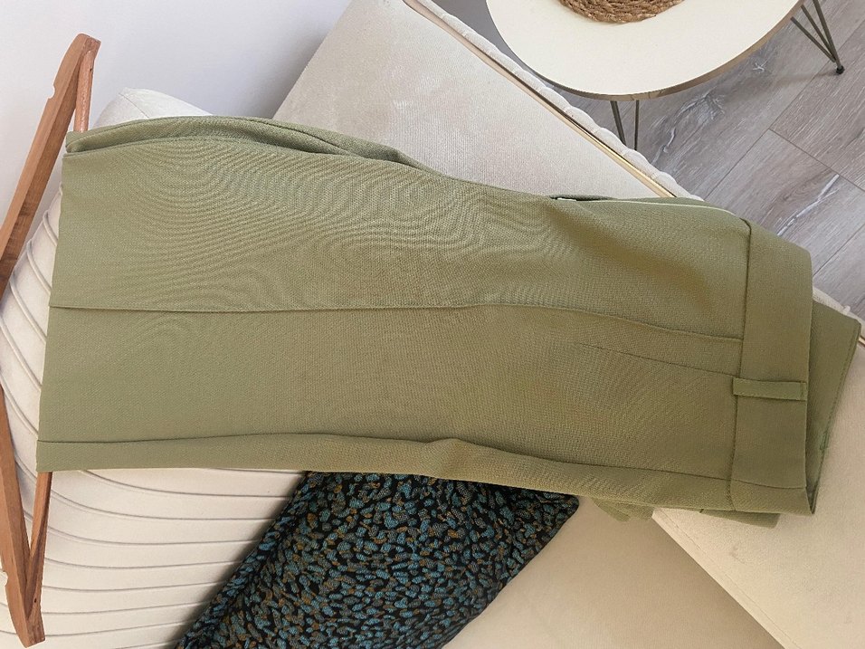 Kadın Haki Kumaş Pantolon - Görsel 4
