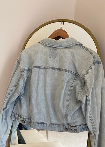 Düğmeli Mavi Kadın Denim Ceket - Görsel 5