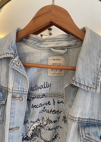 Düğmeli Mavi Kadın Denim Ceket - Görsel 3