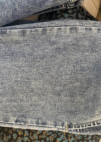 Mavi Kot Pantolon İspanyol paça yırtmaçlı - Görsel 2