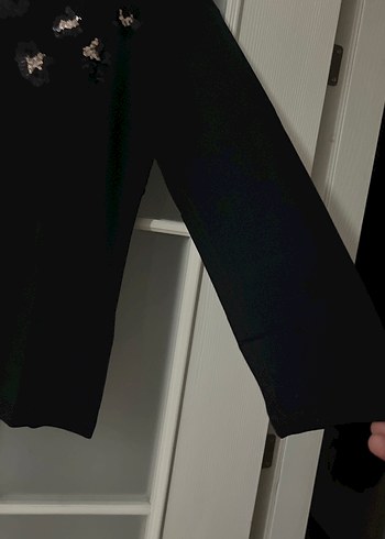 Nakışlı Siyah Triko Kadın Bluz - Görsel 2