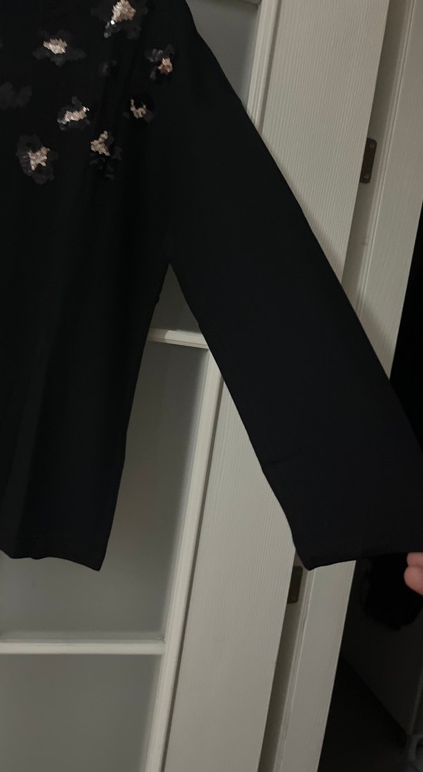 Nakışlı Siyah Triko Kadın Bluz - Görsel 2