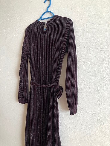 38 Beden bordo Renk Simli elbise